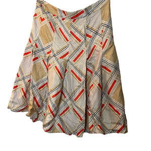 GAP Cream Asymmetrical A-Line Skirt Knee-Length Resort Wear silk